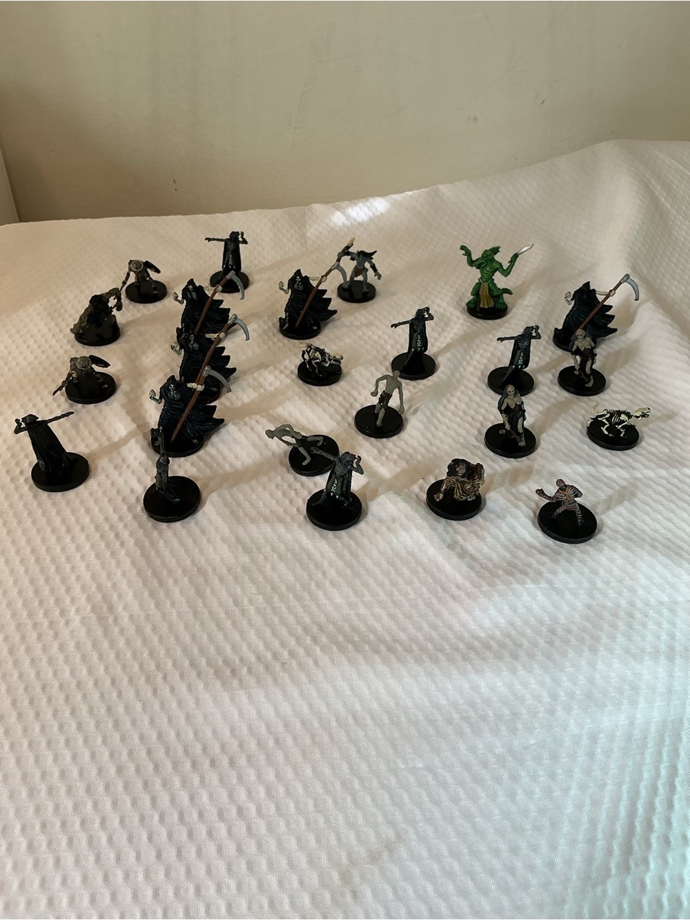 Assorted Miniature Game Figures - Black & Green Accents